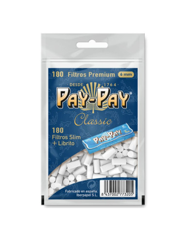 Filtros PAYPAY 6mm Bolsa 180  Librito (40 bolsas)