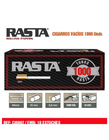 Tubos Cigarrillo RASTA 1000ud (1UD)