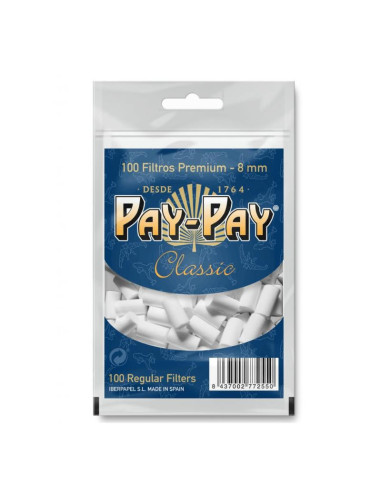 Filtros PAY-PAY 8mm Bolsa 100 filtros - Filtros Tabaco - PAY-PAY